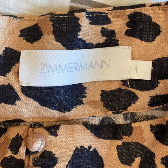 ZIMMERMANN Veneto Leopard Linen Skirt 1 US6 NWOT - Picture 12 of 14